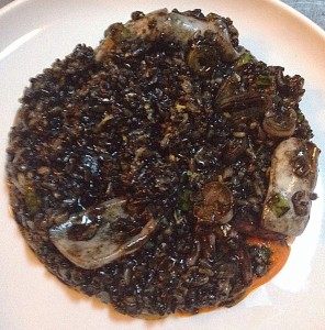The go-to dish - arroz negro with squid and romesco sauce