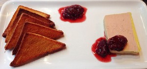 Foie gras terrine and strawberry compote