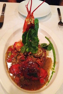 Lobster with garlic and black pepper sauce