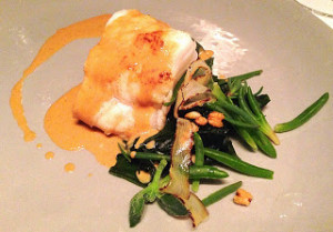 Monkfish with lobster bisque