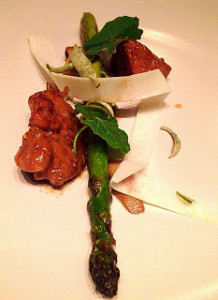Veal and asparagus