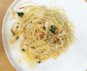Restaurant Reviews Major Major, spaghetti aglio olio